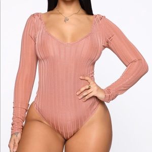 Fashion nova love me less bodysuit in Rose XL